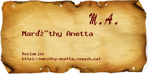 Maróthy Anetta névjegykártya
